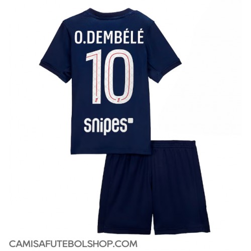 Camisa de time de futebol Paris Saint-Germain Ousmane Dembele #10 Replicas 1º Equipamento Infantil 2025-26 Manga Curta (+ Calças curtas)